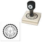 Custom Round Bakery Logo Stamp Rubberstempel (Gestempeld)