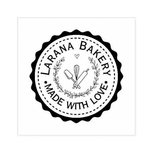Custom Round Bakery Logo Stamp Rubberstempel (Afrduk)
