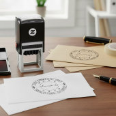 Custom Round Business Return Address & Name Seal  Zelfinktende Stempel