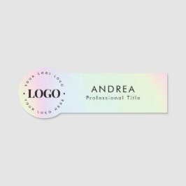 Custom Round Company Business Logo Holographic Naamplaatje
