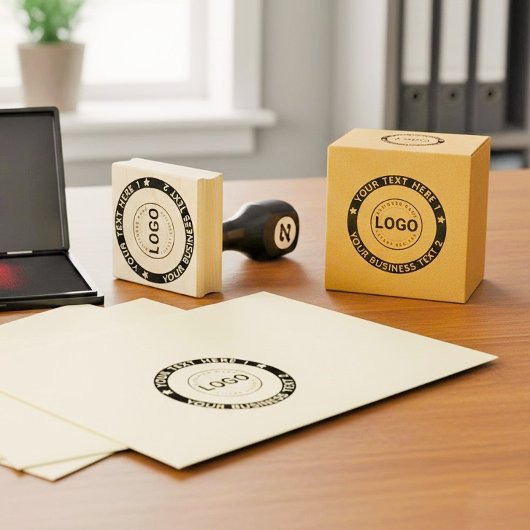 Custom Round Frame Handmade Business Logo  Rubberstempel