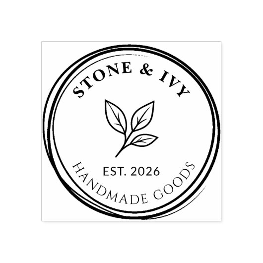 Custom Round Logo Rubber Stamp Rubberstempel (Afrduk)