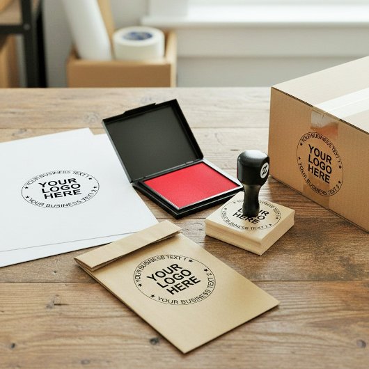 Custom Round Logo Stamp. Modern Business Text Seal Rubberstempel