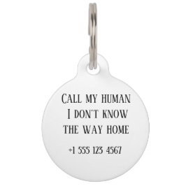 Custom Round Pet Tag – Humor & Veiligheid Huisdierpenning