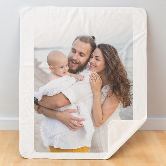 Custom Rounded Corner Photo Family Sherpa Deken