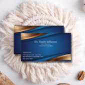 Custom Royal Blauw Goud Modern Trendy Professional Visitekaartje