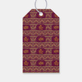 Custom Royal Burgundy & Gold Ornate Luxury  Cadeaulabel (Voorkant)