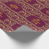 Custom Royal Burgundy & Gold Ornate Luxury  Cadeaupapier (Hoek)