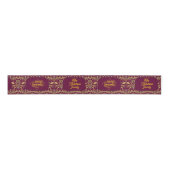 Custom Royal Burgundy & Gold Ornate Luxury  Grosgrain Lint (Voorkant)