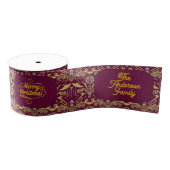 Custom Royal Burgundy & Gold Ornate Luxury  Grosgrain Lint (Spoel)
