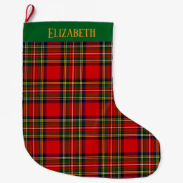 Custom Royal Stewart Clan Tartan Plaid Name Grote Kerstsok