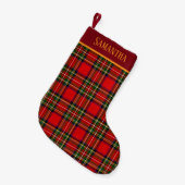 Custom Royal Stewart Clan Tartan Plaid Name Kleine Kerstsok (Voorkant (Hangend))