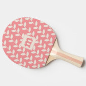 Custom Roze 70s Bladpatroon Monogram Tafeltennisbatje (Zijkant)