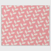Custom Roze 70s Retro Leaf Patroon Cadeaupapier (Vlak)
