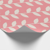 Custom Roze 70s Retro Leaf Patroon Cadeaupapier (Hoek)