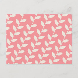 Custom Roze 70s Retro Leaf Patroon Feestdagenkaart