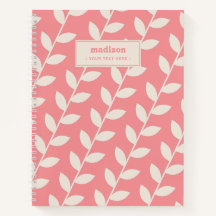 Custom Roze 70s Retro Leaf Patroon Monogram