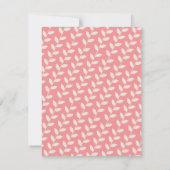 Custom Roze 70s Retro Leaf Patroon Monogram Notitiekaartje (Achterkant)