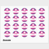 CUSTOM Roze Aqua Zebra Strepen en Kant Monogram Ronde Sticker (Vel)