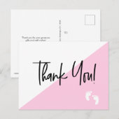 Custom Roze Baby feet baby shower dank u Briefkaart (Voorkant / Achterkant)