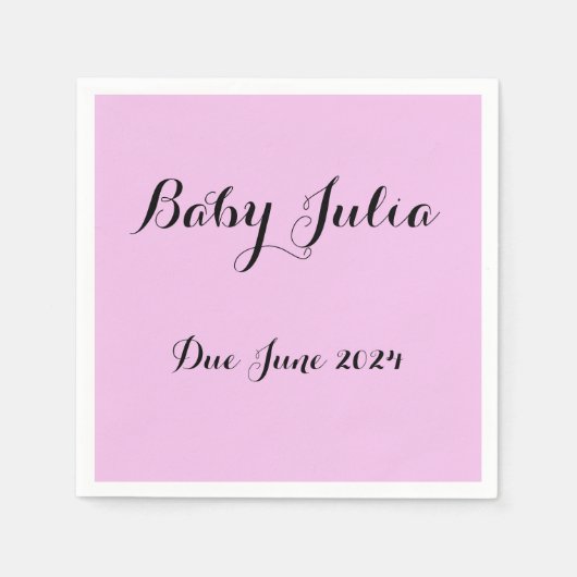 Custom roze baby shower servetten voor meisjes (Voorkant)