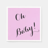 Custom roze baby shower servetten voor meisjes (Voorkant)
