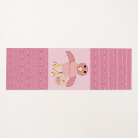 Custom roze Birthday Girl Chick Yoga Mat (Voorkant (horizontaal))