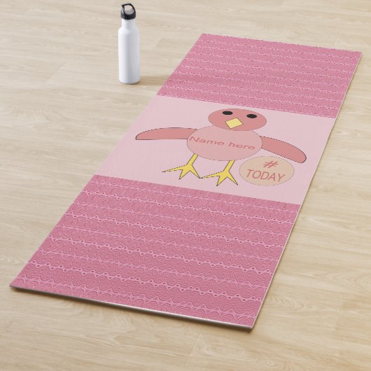 Custom roze Birthday Girl Chick Yoga Mat (In situ)