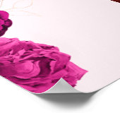 Custom Roze Bloemen Bruiloft Jubileum Poster (Hoek)