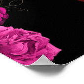 Custom Roze Bloemen Bruiloft Jubileum Poster (Hoek)