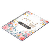 Custom Roze bloemgebed journaal notitieboek (Linkerzijde)