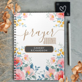 Custom Roze bloemgebed journaal notitieboek