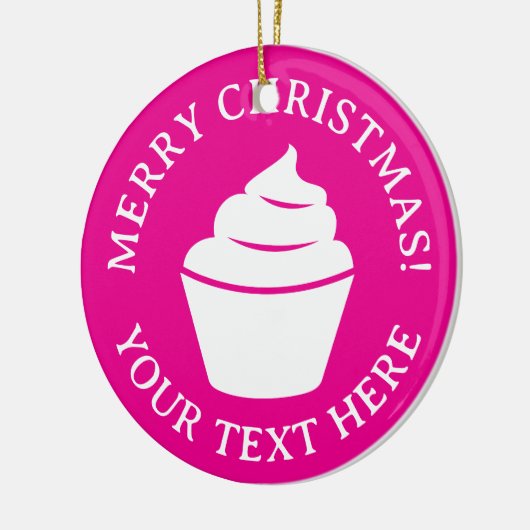 Custom roze cupcake kerstboom ornament (Links)