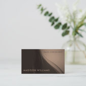 Custom Roze Donkerbruin Elegant Professional Visitekaartje (Staand voorkant)