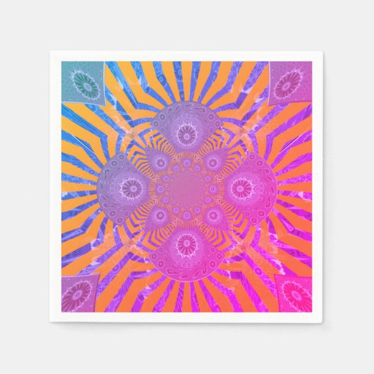 Custom Roze en Paarse Mooie Motif servetten (Voorkant)