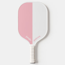 Custom Roze en Wit Pickleball Paddle
