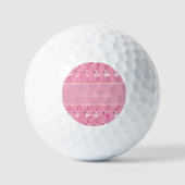 Custom roze flamingo paradijs Waterverf Golfballen (Voorkant)