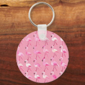 Custom roze flamingo paradijs Waterverf Sleutelhanger (Achterkant)