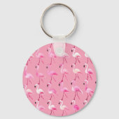 Custom roze flamingo paradijs Waterverf Sleutelhanger (Achterkant)