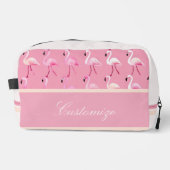 Custom roze flamingo paradijs Waterverf Toilettasje (Voorkant)