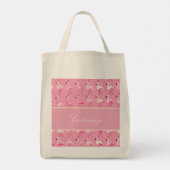 Custom roze flamingo paradijs Waterverf Tote Bag (Achterkant)
