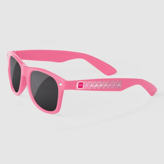 Custom roze flamingo paradijs Waterverf Zonnebrillen (Links)