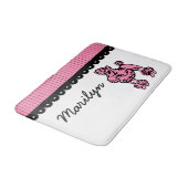 Custom Roze Franse poedel badmat badkamer tapijt (Gekanteld)