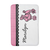 Custom Roze Franse poedel badmat badkamer tapijt (Voorkant Verticaal)