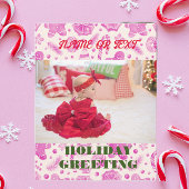 Custom roze gemberbrood feestdagenkaart