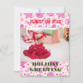 Custom roze gemberbrood feestdagenkaart (Voorkant)