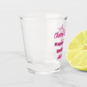 Custom Roze Glitter Proost 21 Gelukkige 21ste Verj Shot Glas (Links)