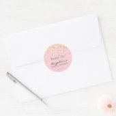 Custom Roze Goud Confetti Vrijgezellenfeest Dank u Ronde Sticker (Envelop)