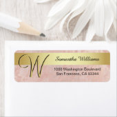 Custom Roze Gouden Folie Zwart Monogram Letter Etiket (Insitu)