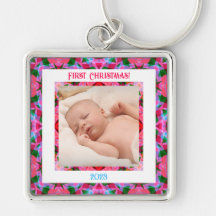 Custom Roze Groen Jolly Feestelijke Kerstfoto